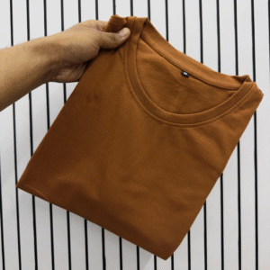Classic Rust Brown Round Neck T-Shirt – Premium Cotton Casual Wear